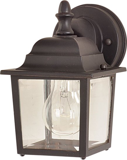 Foto para 60W Builder Cast 1-Light Outdoor Wall Lantern EB Clear Glass MB Incandescent 5.5"x8.5" 6-Min