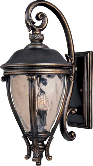 Picture of 60W Camden VX 3-Light Outdoor Wall Lantern GO Water Glass Glass CA Incandescent 13"x29" 