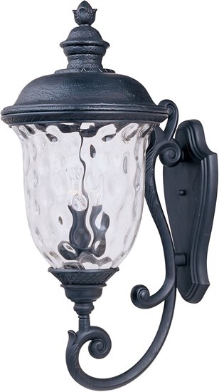 Picture of 60W Carriage House DC 3-Light Outdoor Wall Lantern OB Water Glass Glass CA Incandescent 14"x31" 