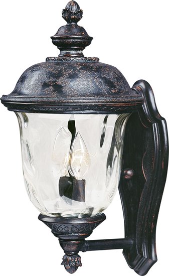 Foto para 60W Carriage House VX 2-Light Outdoor Wall Lantern OB Water Glass Glass CA Incandescent 9"x16" 