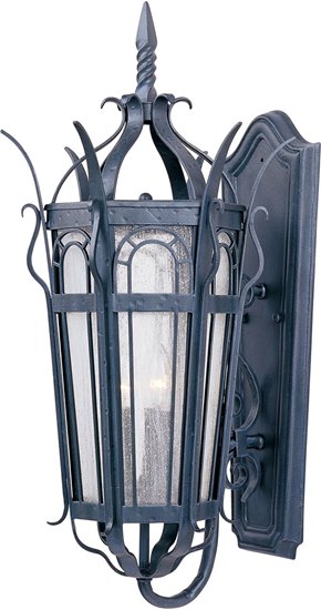 Picture of 60W Cathedral 3-Light Outdoor Wall Lantern CF Seedy Glass CA Incandescent 13.5"x27" 