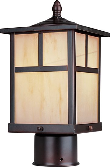 Foto para 60W Coldwater 1-LT Outdoor Pole/Post Lantern BU Honey Glass MB Incandescent 