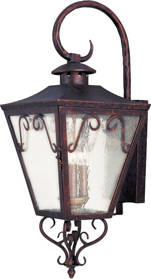 Picture of 60W Cordoba 3-Light Outdoor Wall Lantern OI Seedy Glass CA Incandescent 11.5"x28" 