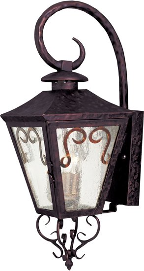 Picture of 60W Cordoba 3-Light Outdoor Wall Lantern OI Seedy Glass CA Incandescent 9"x23" 