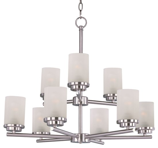 Picture of 60W Corona 9-Light Chandelier SN Frosted MB 