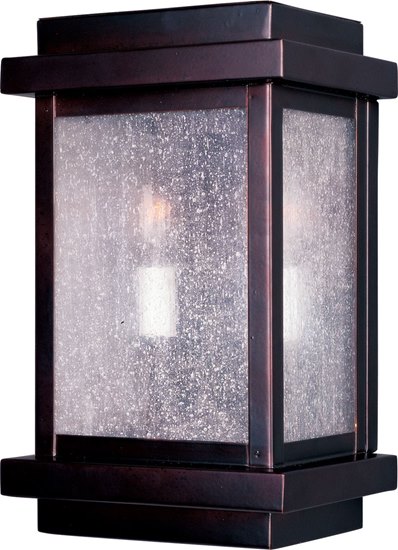 Foto para 60W Cubes 2-Light Outdoor Wall Lantern BU Seedy Glass CA Incandescent 