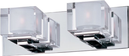 Picture of 60W Cubic 2-Light Bath Vanity PC Clear Glass G9 Xenon 