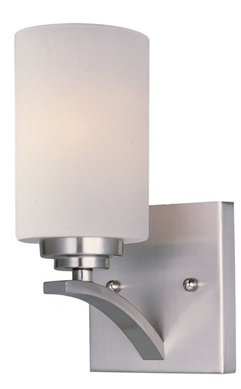 Picture of 60W Deven 1-Light Wall Sconce SN Satin White MB Incandescent 