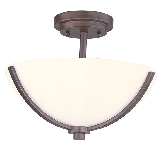 Foto para 60W Deven 3-Light Semi Flush OI Satin White MB Incandescent 