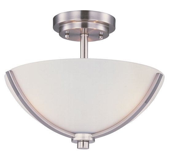 Foto para 60W Deven 3-Light Semi Flush SN Satin White MB Incandescent 