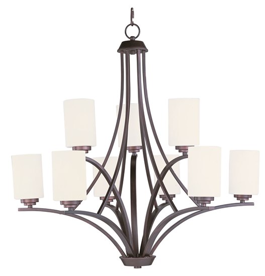 Foto para 60W Deven 9-Light Chandelier OI Satin White MB Incandescent 