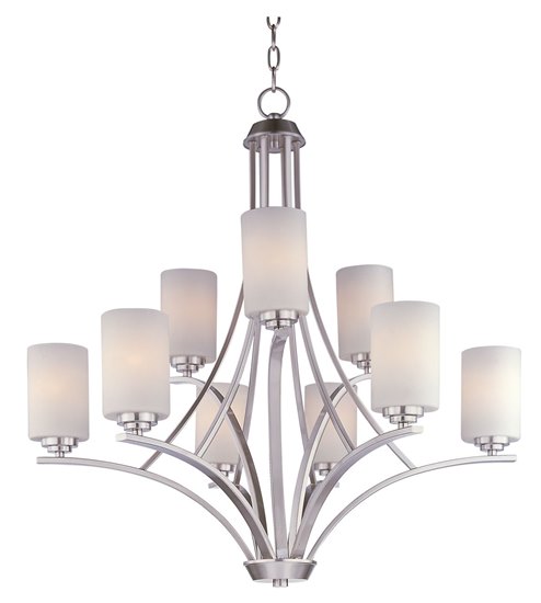 Foto para 60W Deven 9-Light Chandelier SN Satin White MB Incandescent 