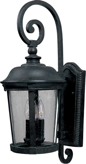 Foto para 60W Dover Cast 3-Light Outdoor Wall Lantern BZ Seedy Glass CA Incandescent 10"x24.5" 