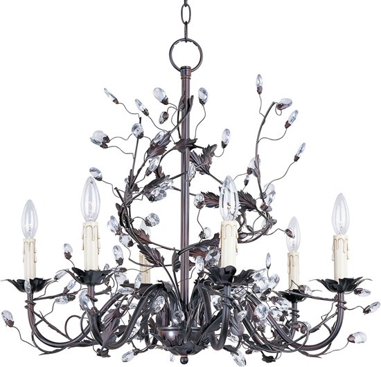 Foto para 60W Elegante 6-Light Chandelier OI CA Incandescent 36" Chain