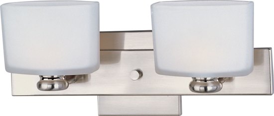 Picture of 60W Essence 2-Light Bath Vanity SN Satin White Glass G9 Frost Xenon 