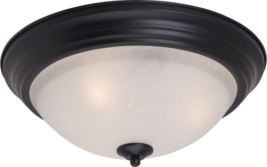 Foto para 60W Essentials - 584x-Flush Mount BK 2-lights Ice Glass MB Incandescent 