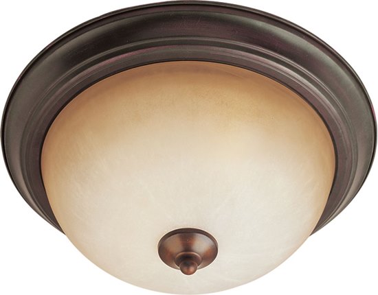 Foto para 60W Essentials - 584x-Flush Mount OI 2-lights Wilshire Glass MB Incandescent 13.5"x6" 