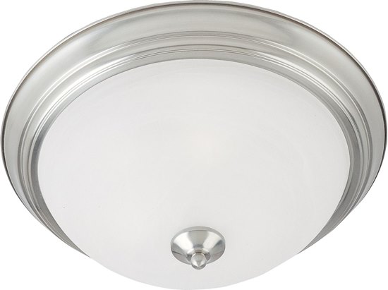 Foto para 60W Essentials - 584x-Flush Mount SN 2-lights Marble Glass MB Incandescent 13.5"x6" 