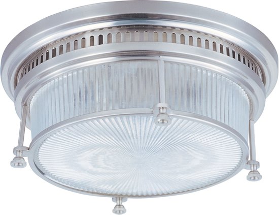 Picture of 60W Hi-Bay 2-Light Flush Mount SN Clear Halophane Glass MB Incandescent 