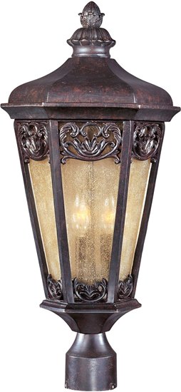 Picture of 60W Lexington VX 3-Light Outdoor Pole/Post Lantern CU Night Shade Glass CA Incandescent 