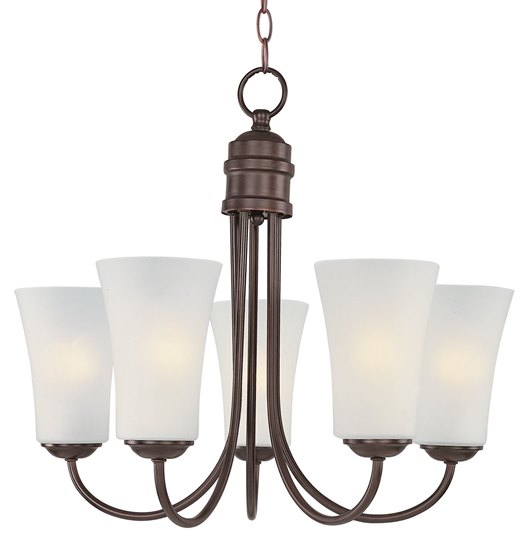 Foto para 60W Logan 5-Light Chandelier OI Frosted MB Incandescent 36" Chain