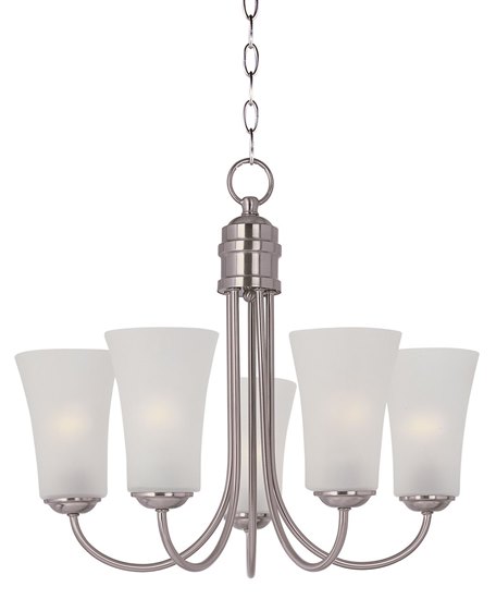 Foto para 60W Logan 5-Light Chandelier SN Frosted MB Incandescent 36" Chain