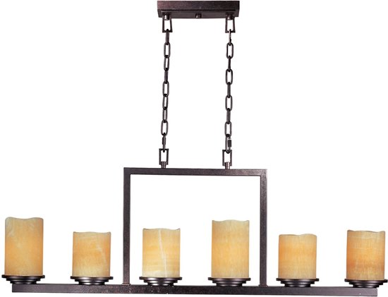 Foto para 60W Luminous 6-Light Chandelier RE Stone Candle Glass MB Incandescent 