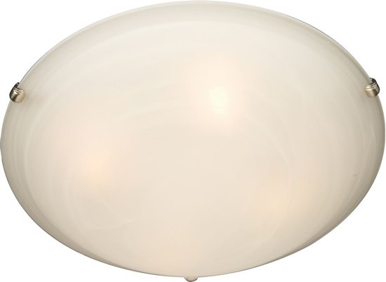 Foto para 60W Malaga 2-Light Flush Mount SN Marble Glass MB Incandescent 