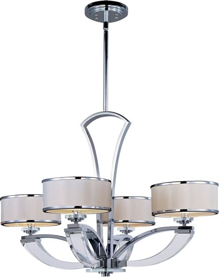 Picture of 60W Metro 4-Light Chandelier PC Beveled Crystal Fabric G9 Xenon (OA HT 71")36" Chain