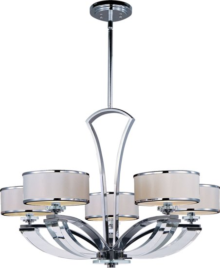 Picture of 60W Metro 5-Light Chandelier PC Beveled Crystal Fabric G9 Xenon (OA HT 70")36" Chain