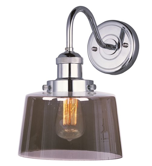 Picture of 60W Mini Hi-Bay 1-Light Wall Sconce PN Mirror Smoke Glass MB Incandescent 8.75"x11.75" 