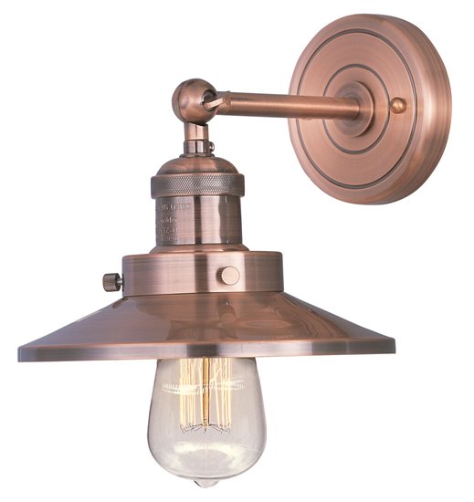 Picture of 60W Mini Hi-Bay 1-Light Wall Sconce W/Bulb ACP Metal MB Incandescent 8"x7.25" 