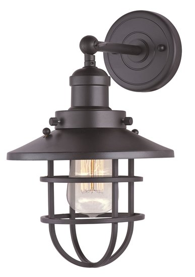 Foto para 60W Mini Hi-Bay 1-Light Wall Sconce W/Bulb BZ MB 8"x13.25" 