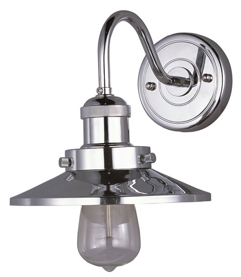 Foto para 60W Mini Hi-Bay 1-Light Wall Sconce W/Bulb PN Metal MB Incandescent 8"x7.75" 