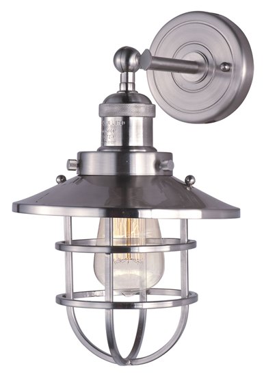 Foto para 60W Mini Hi-Bay 1-Light Wall Sconce W/Bulb SN MB 8"x13.25" 