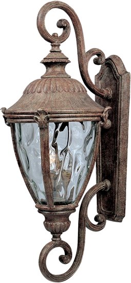 Foto para 60W Morrow Bay Cast 3-Light Outdoor Wall Lantern ET Water Glass Glass CA Incandescent 13.5"x32.5" 