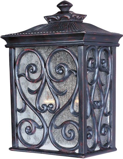 Foto para 60W Newbury VX 2-Light Outdoor Wall Lantern OB Seedy Glass MB Incandescent 