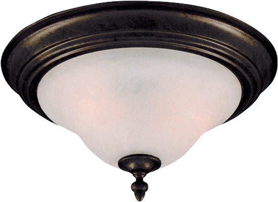 Foto para 60W Pacific 2-Light Flush Mount KB Marble Glass MB Incandescent 