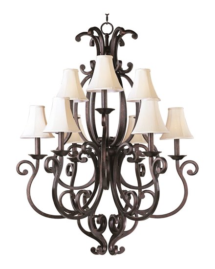 Picture of 60W Richmond 9-Light Chandelier CU Fabric CA Incandescent 72" Chain