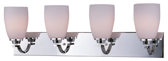 Picture of 60W Rocco 4-Light Bath Vanity PC Satin White Glass MB Incandescent 