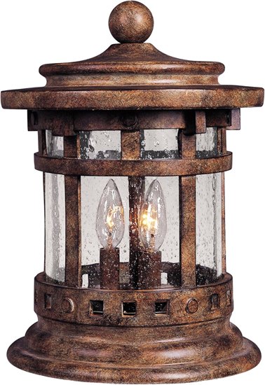 Picture of 60W Santa Barbara Cast 3-Light Outdoor Deck Lantern SE Seedy Glass CA Incandescent 