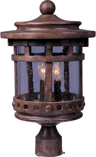 Picture of 60W Santa Barbara VX 3-LT Outdoor Pole Lantern SE Seedy Glass CA Incandescent 