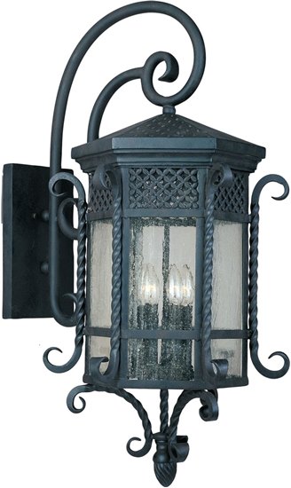 Picture of 60W Scottsdale 5-Light Outdoor Wall Lantern CF Seedy Glass CA Incandescent 