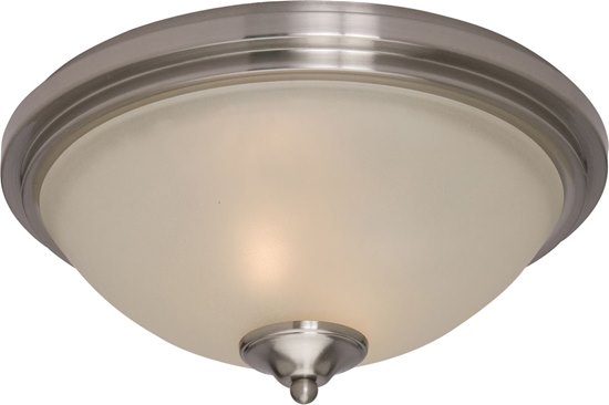 Picture of 60W Soho 2-Light Flush Mount SN Soft Vanilla Glass MB Incandescent 