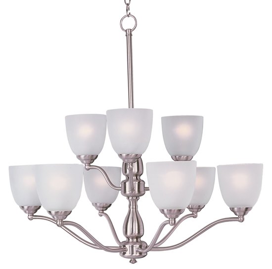 Foto para 60W Stefan 9-Light Chandelier SN Frosted MB 