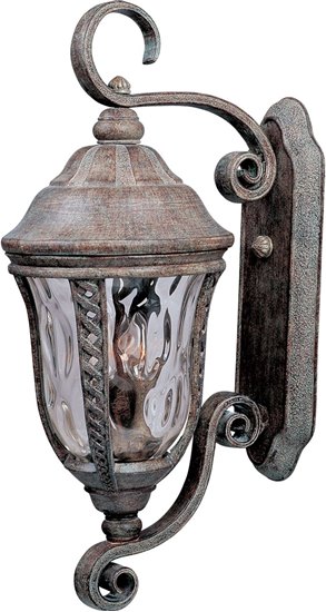 Foto para 60W Whittier Cast 3-Light Outdoor Wall Lantern ET Water Glass Glass CA Incandescent 10"x25.5" 