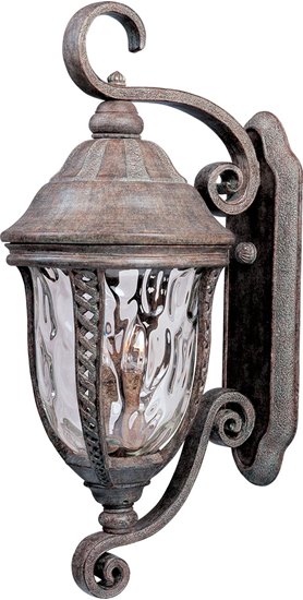 Picture of 60W Whittier Cast 3-Light Outdoor Wall Lantern ET Water Glass Glass CA Incandescent 12"x30.5" 