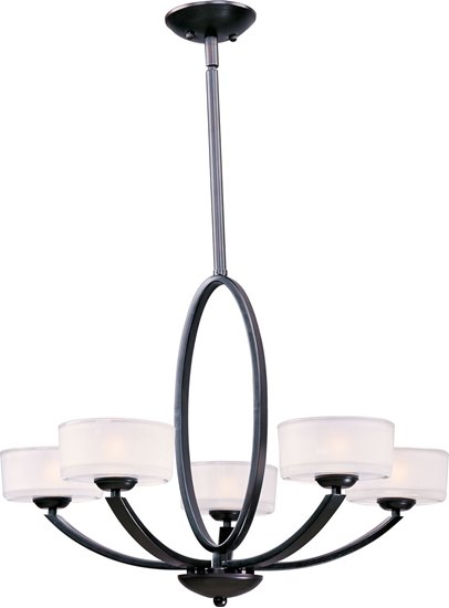 Foto para 75W Elle 5-Light Chandelier OI Frosted Glass G9 Frost Xenon (OA HT 66")