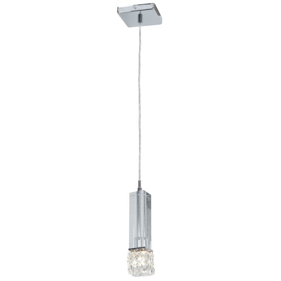 Foto para 40w Glimmer G9 G9 Halogen Dry Location Chrome Clear Crystal Crystal Mini Pendant (CAN 4.5"x4.5"x1")