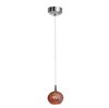 Picture of 5w Tungsten Module Dry Location Brushed Steel Red Ribbed Opaline LED Pendant with Safari Opaline Glass